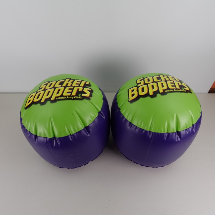 Pair of purple and green Socker Boppers